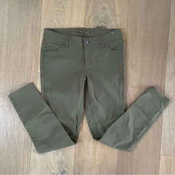 Prana Jenna Women's Pants Outdoor Cargo Green Mid Rise Slim Skinny Leg (Size10) - Picture 5 of 13
